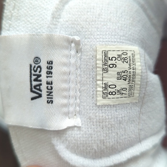 Vans SK8 Classic Hi High White Leather Powder Pink Stripe Skate Shoes - Picture 10 of 10